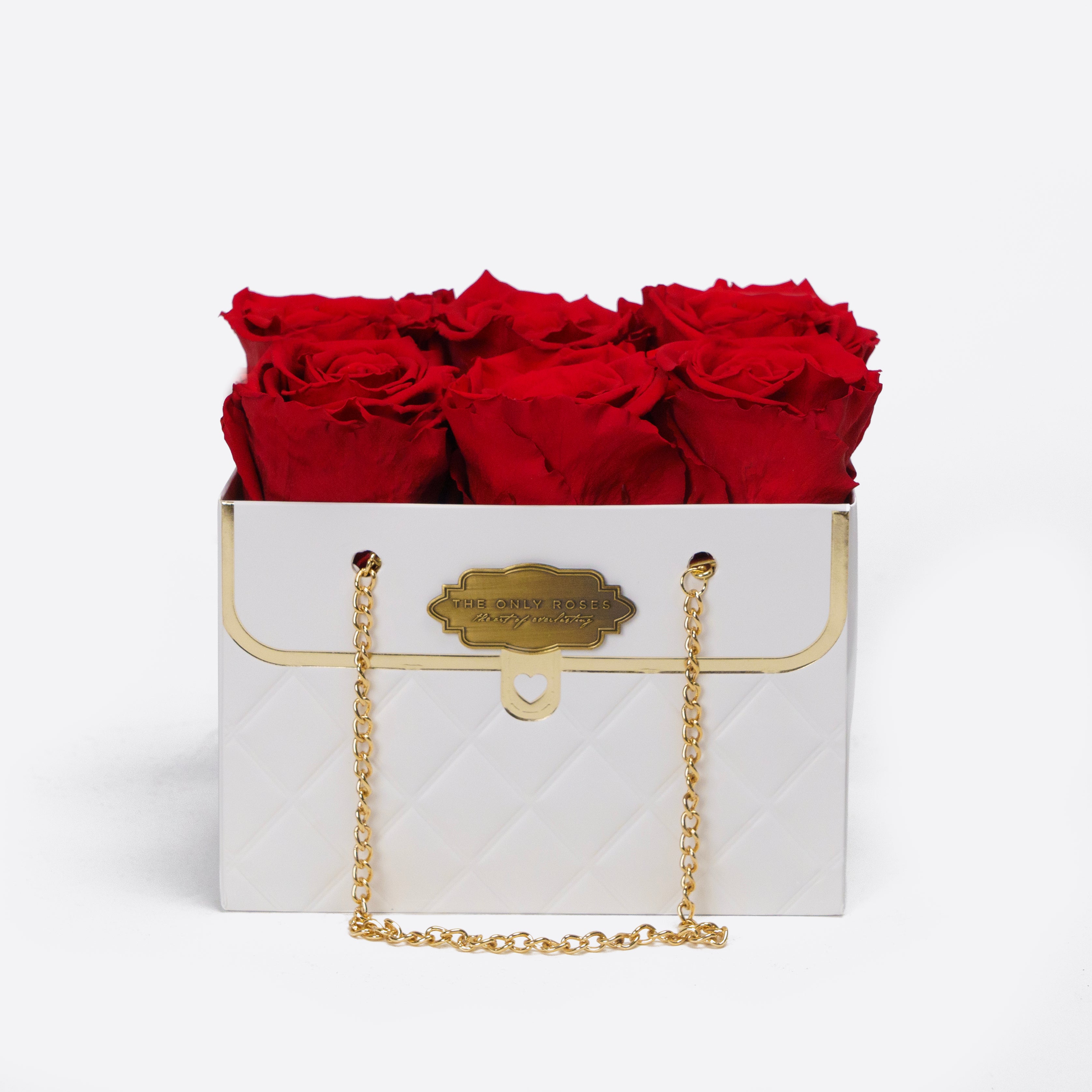 White Classic Rose Purse Hat Box – TheOnlyRoses