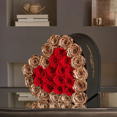 Gold roses in a box - the classiest sign of affection yet