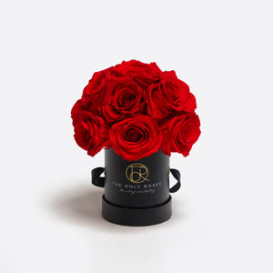 Black Classic Petite Round Hat Box Rose Dome