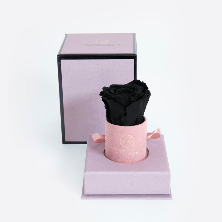 Pink Suede Petite Round Hat Box