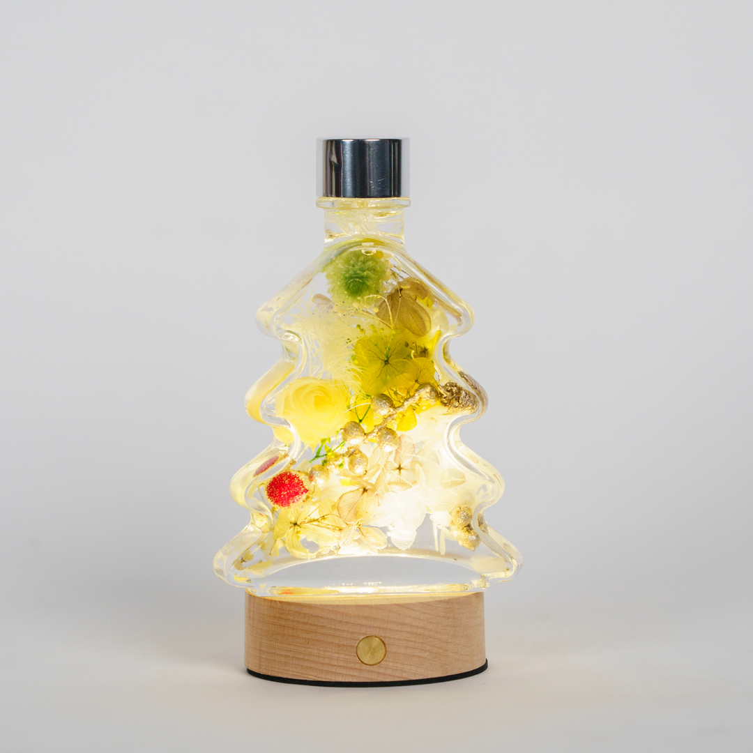 Christmas Tree Style Japanese Herbarium Mixed Floral Bottle