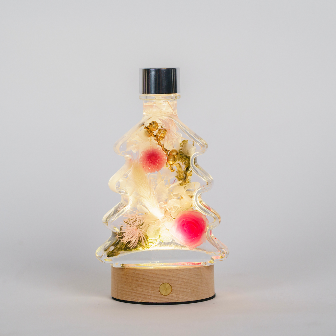 Christmas Tree Style Japanese Herbarium Mixed Floral Bottle