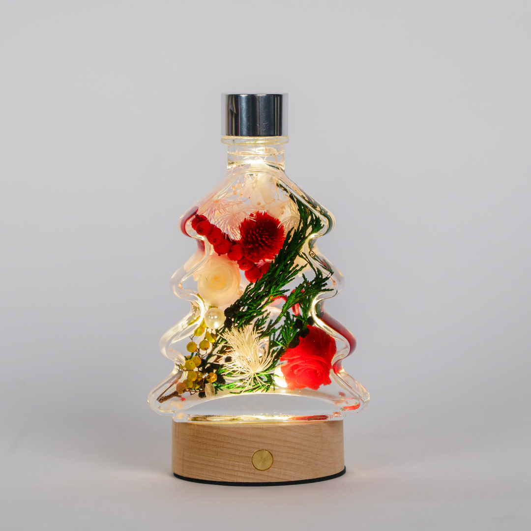 Christmas Tree Style Japanese Herbarium Mixed Floral Bottle