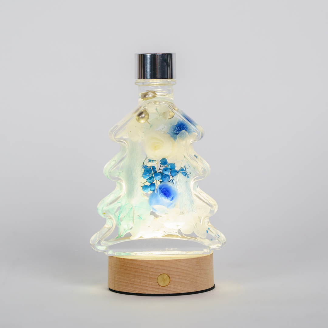 Christmas Tree Style Japanese Herbarium Mixed Floral Bottle