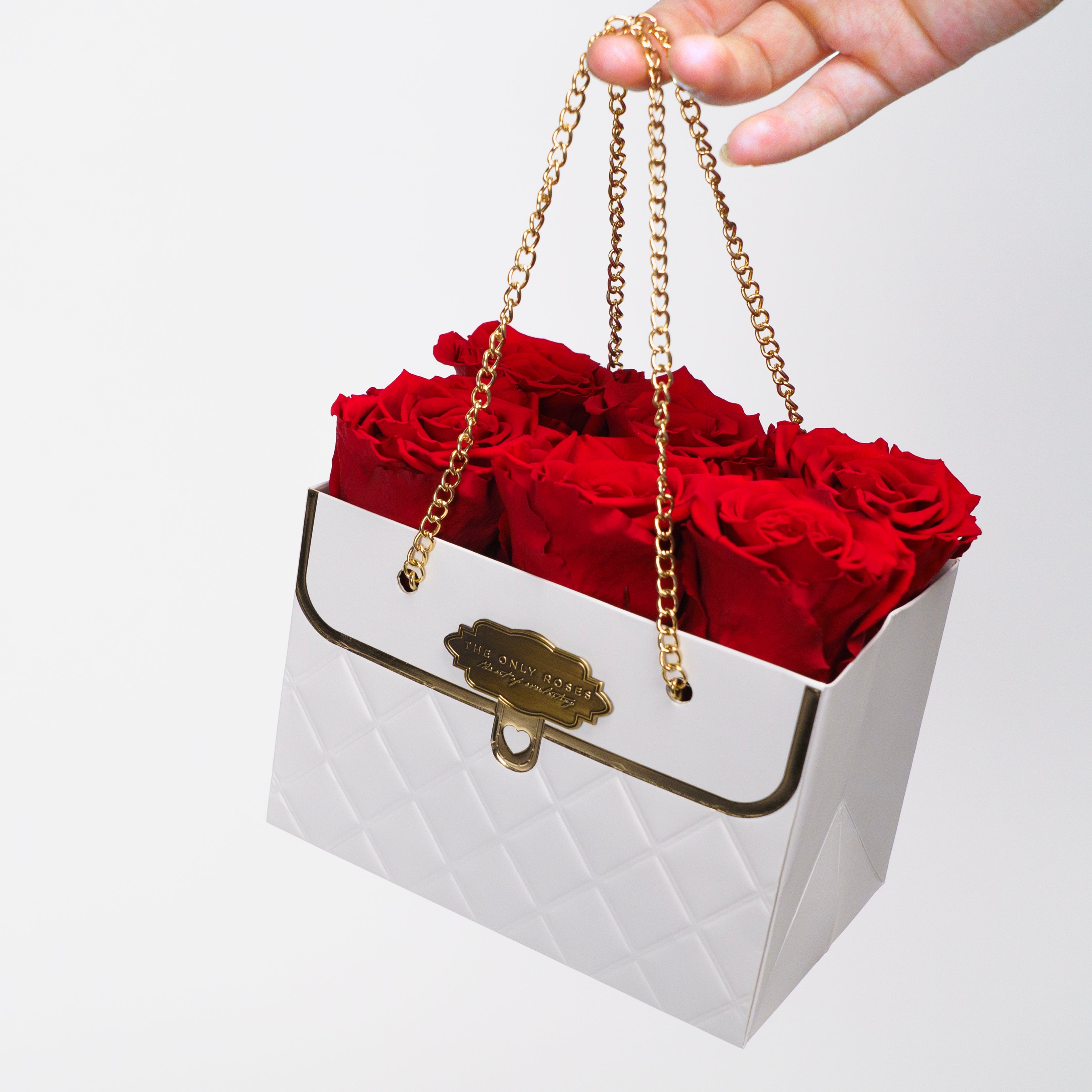 White Classic Rose Purse Hat Box – TheOnlyRoses