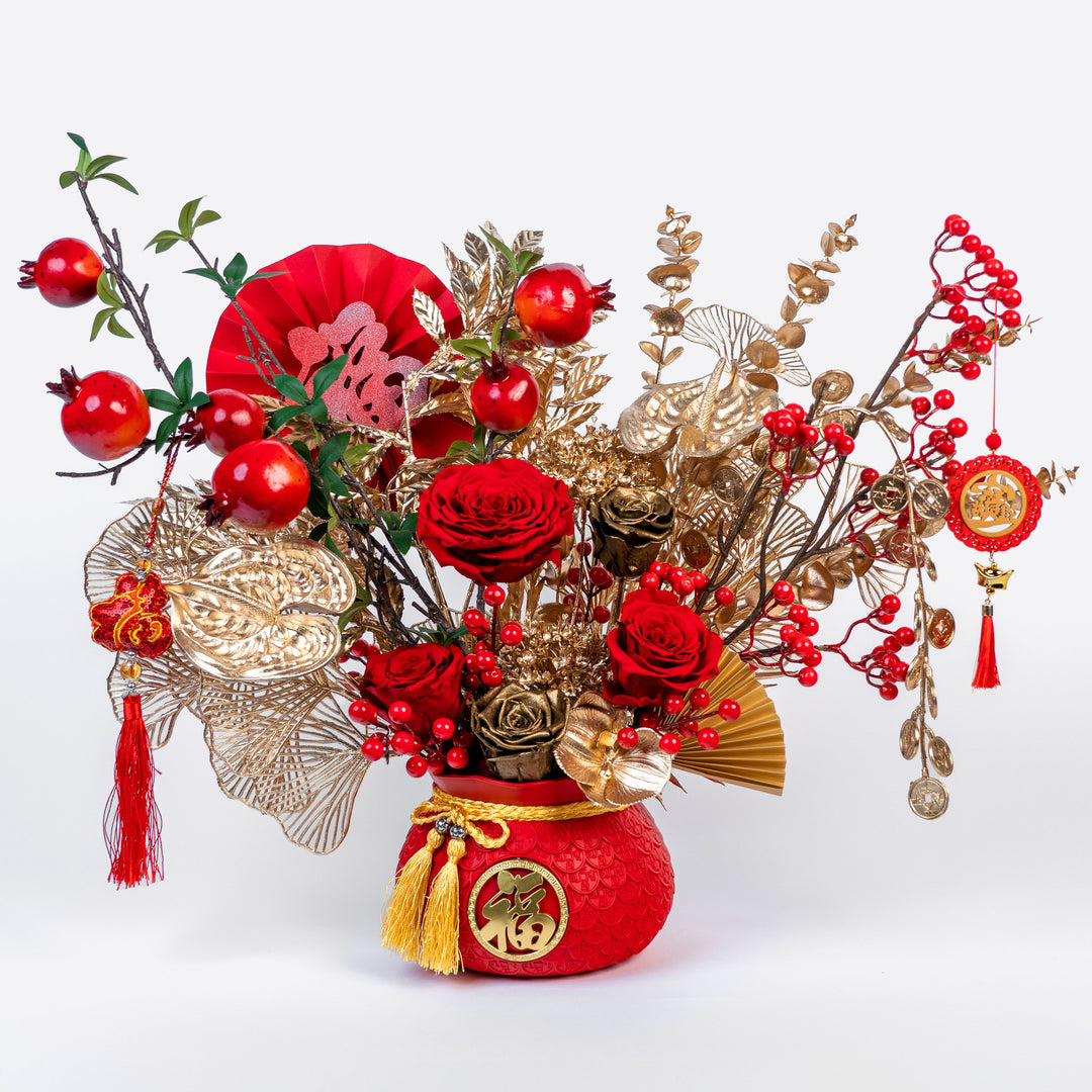 Fortune Red Grand Sac | Chinese Lunar New Year Arrangement
