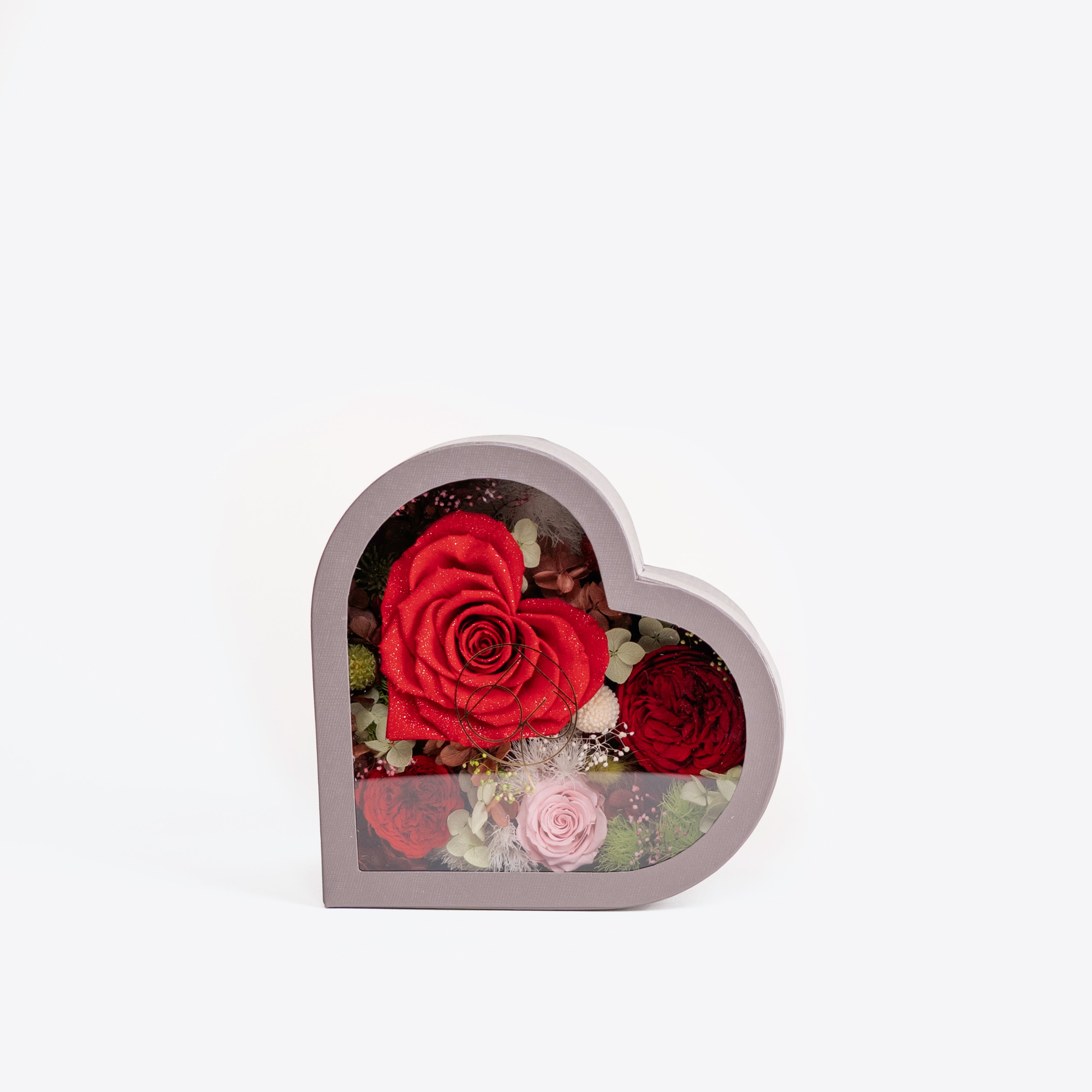 Heart Shaped Gift Boxes for Preserved Roses. Custom Heart Box Design