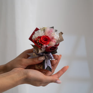 Mini Flower Bouquet Car Vent Decor - Red Rose