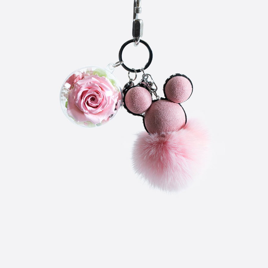 Pink Ball Chain Pink Fluffy Ball Keychain – TheOnlyRoses