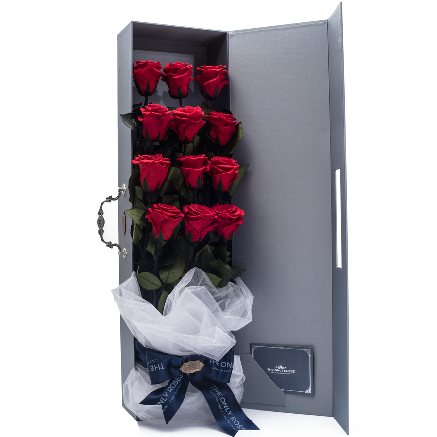 Long Stem Roses Box Long Stem One Dozen Roses Bouquet – TheOnlyRoses